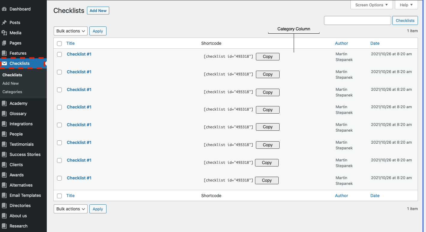 Izveidot WP kontrolsarakstu lasītājiem