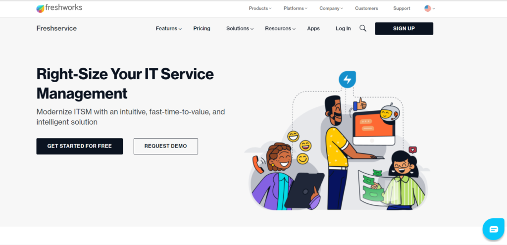 Freshservice sākumlapa