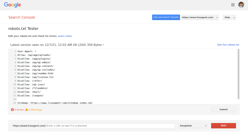 robots.txt testa rīks