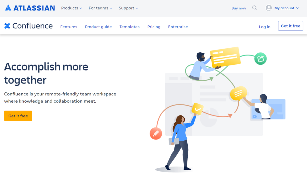 Programmatūras Confluence nostrādātais sākumekrāna attēls