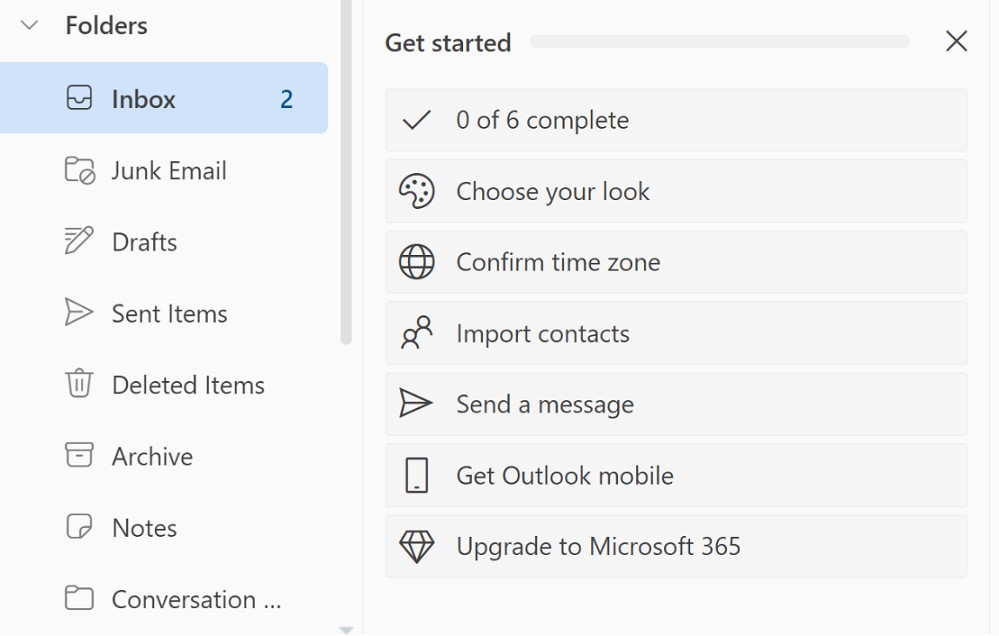 Microsoft365 — darba uzsākšanas ceļvedis Outlook tīmekļa lietojumprogrammā