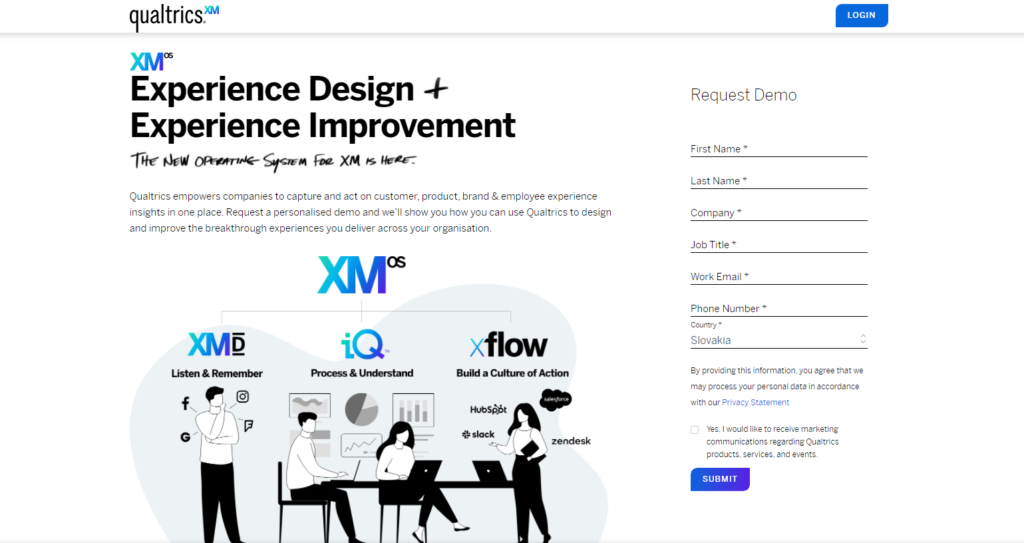 Qualtrics sākumlapa