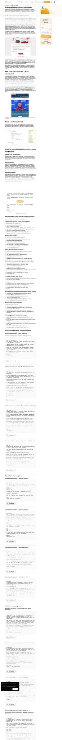 Izmantojiet mūsu informatīvo e-pastu sagataves e-pasta kopsavilkumiem, uzņēmuma paziņojumiem, apstiprinājuma e-pastiem un citiem.