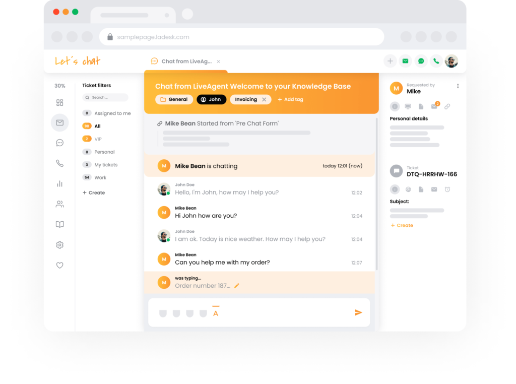 LiveAgent reāllaika rakstīšanas priekšapskate