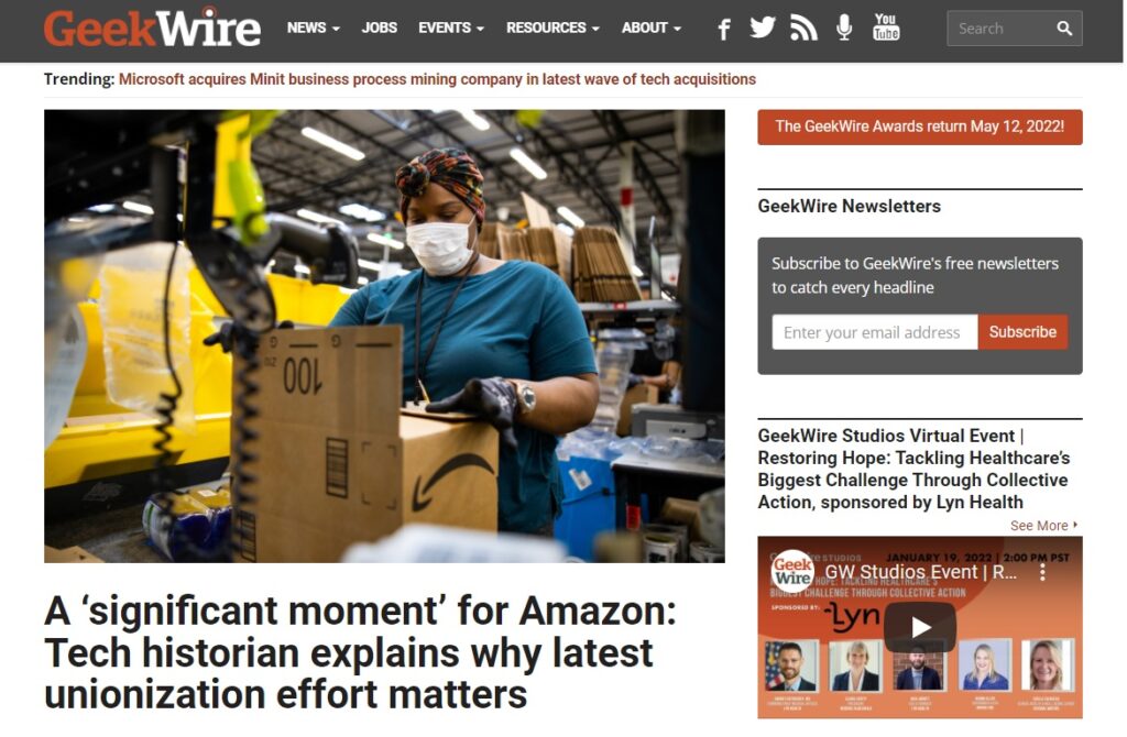 GeekWire mājaslapa