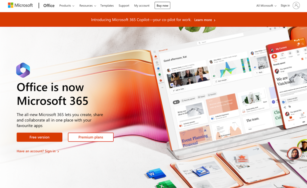 Microsoft 365 sākumlapa, e-pasta pārvaldības programmatūra uzņēmumiem