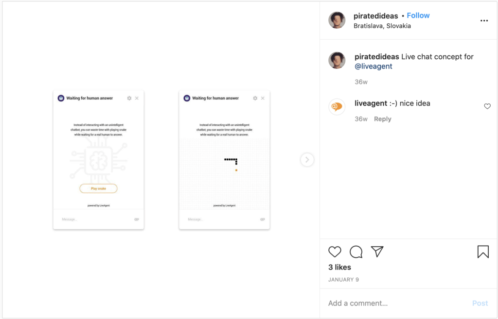instagram komentāra pieminējums