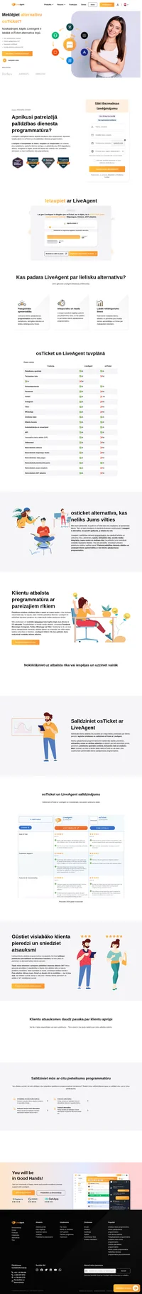 Meklējiet īsto alternatīvu osTicket? Salīdziniet LiveAgent un osTicket tagad un iegūstiet labāku klientu atbalsta programmatūru jau šodien.