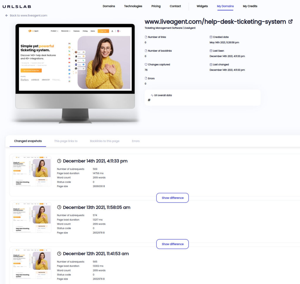 URLSLAB - URL vēsture