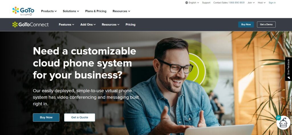 GoToConnect sākumlapa