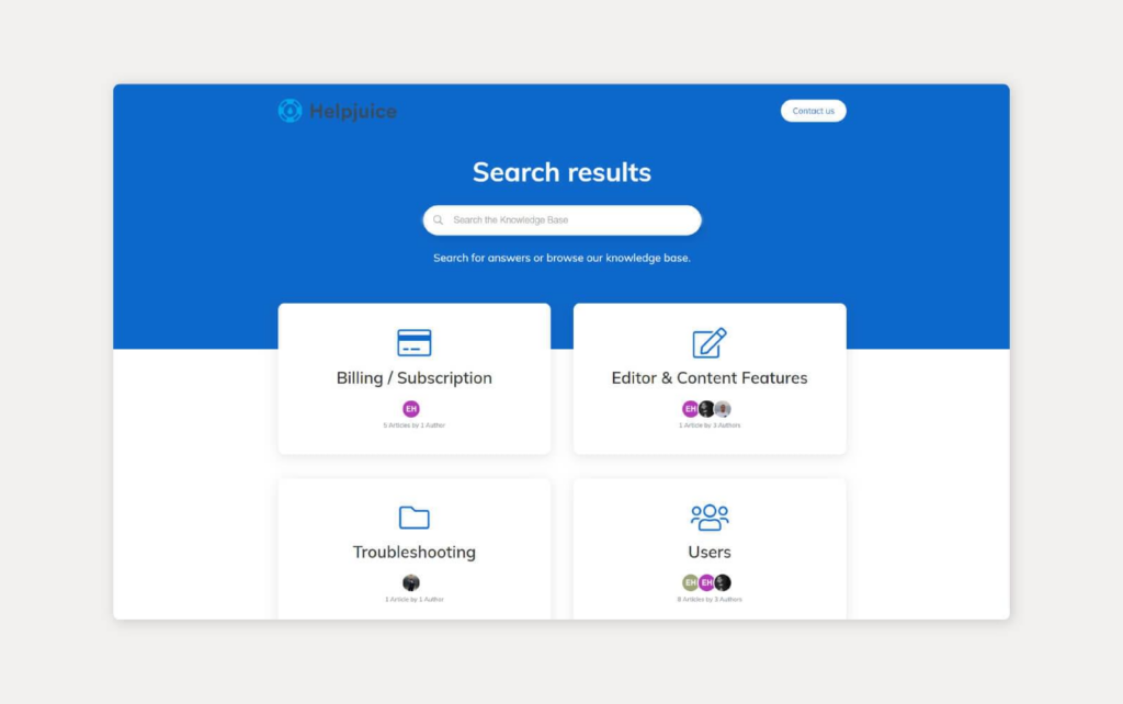 HelpJuice zināšanu bāzes sistēma darbībā