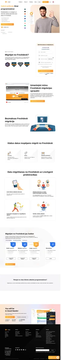LiveAgent piedāvā bezmaksas Freshdesk datu migrāciju. Visi pieteikumi, aģenti un atsauksmes no Freshdesk tiks automātiski pārvietotas uz LiveAgent.