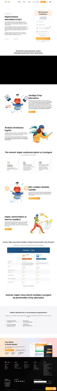 Ja meklējat jaudīgu Crisp alternatīvu, apsveriet LiveAgent. Tā ir pilnvērtīga palīdzības dienesta programmatūra ar ātrāko tērzēšanas logrīku.