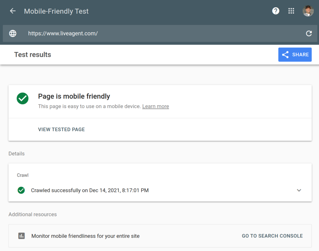 Tests draudzīgumam ar mobilajām ierīcēm - Google