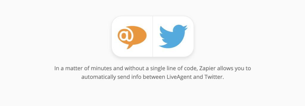 LiveAgent un Twitter integrācijas lapa vietnē Zapier