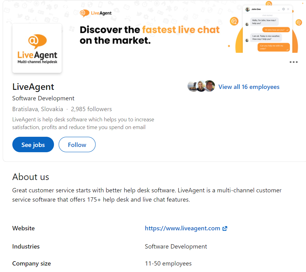 LiveAgent Linkedin profils