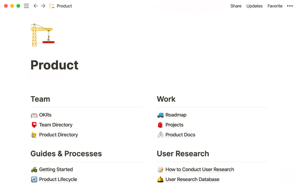 Zināšanu bāzes, kas izveidota, izmantojot Notion, ilustrācija