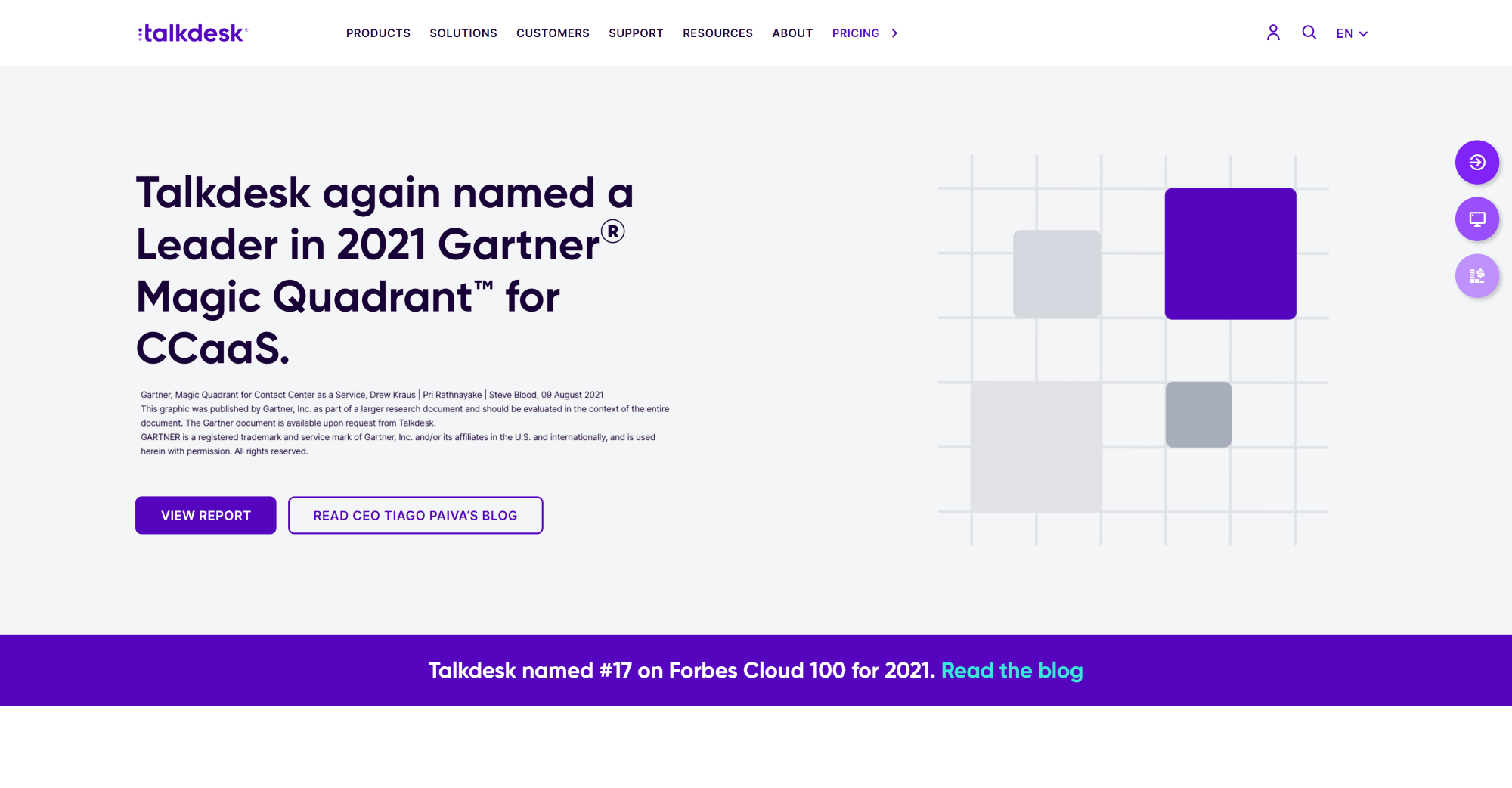 Talkdesk Zvanu Centra programmatūras mājaslapa