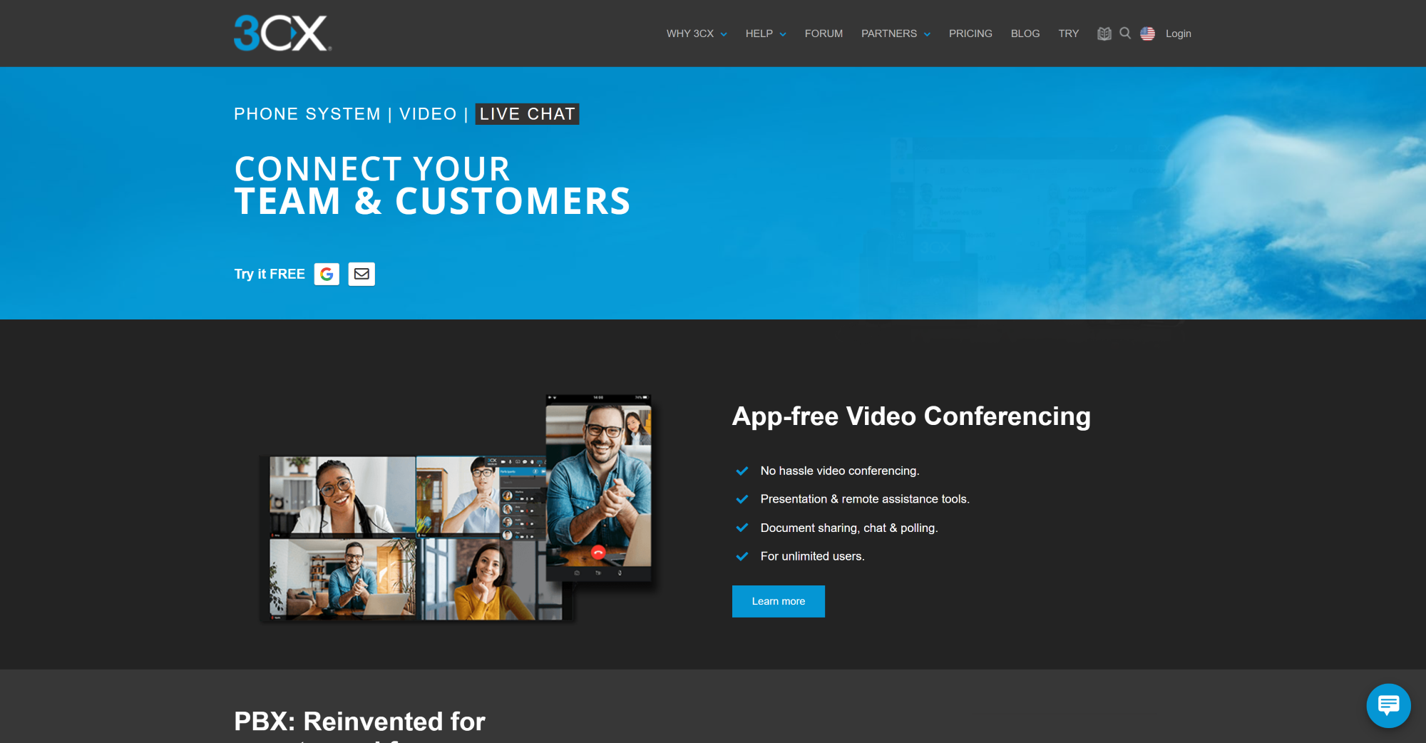 3CX Zvanu Centra programmatūras mājaslapa