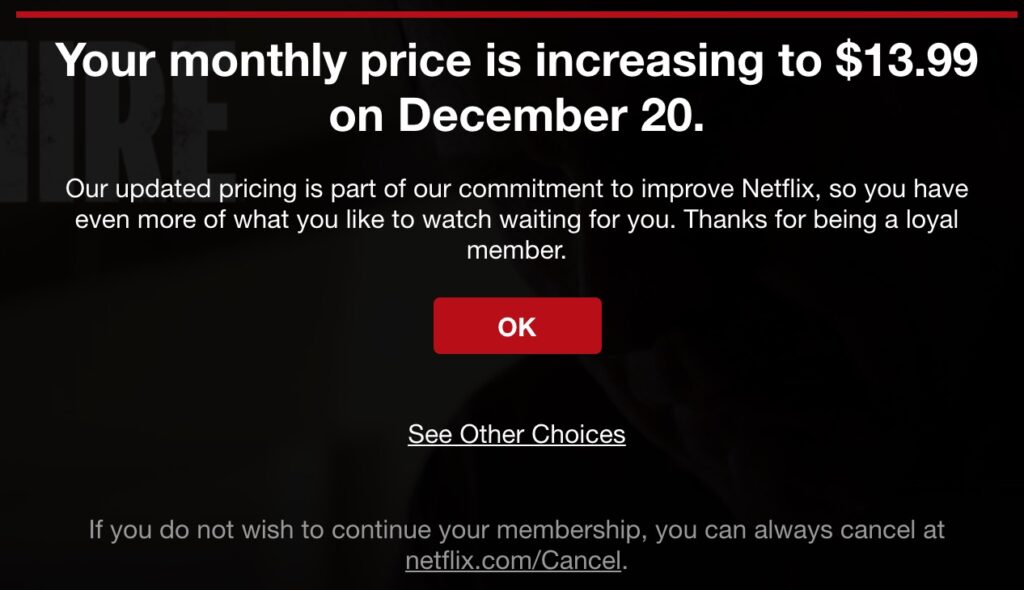 netflix cenas paaugstināšanas e-pasta sagatave