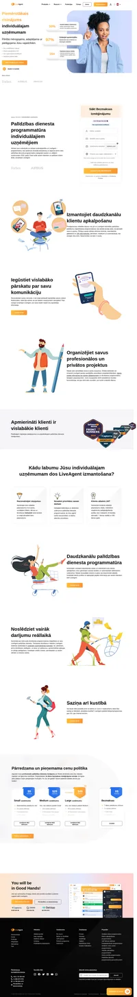 Attīstiet savu individuālo un ārštata uzņēmējdarbību ar LiveAgent - programmatūru, kas saņēmusi visvairāk atsauksmju un ieguvusi pirmo vietu palīdzības dienesta programmatūru kategorijā maziem un vidējiem uzņēmumiem 2020. gadā. Esiet tuvāk saviem klientiem un palīdziet viņiem ātrāk, izmantojot LiveAgent.