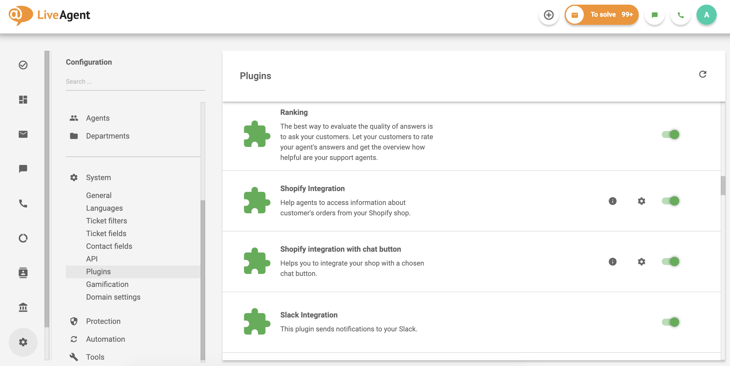 Klientu apkalpošanas programmatūras LiveAgent spraudņu saraksts