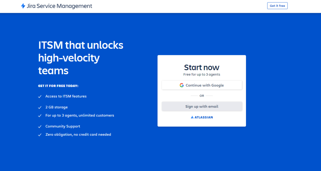 JIRA Service Management sākumlapa