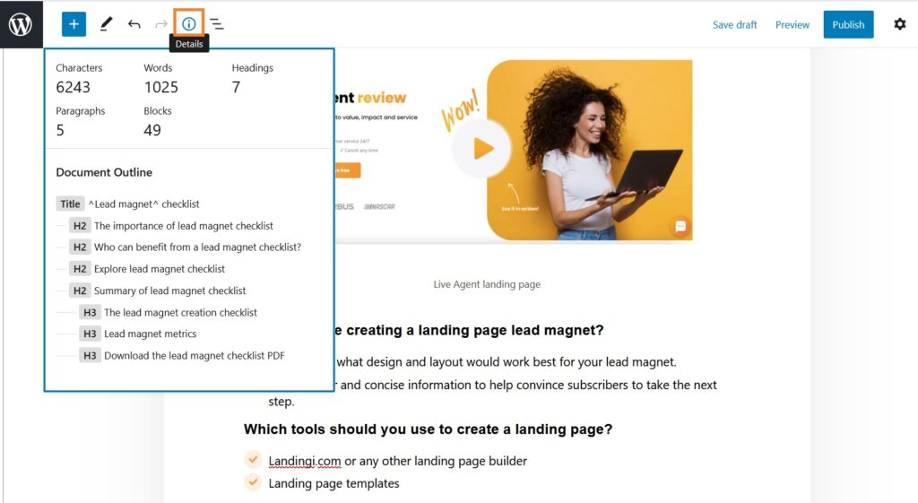 WordPress raksta informācija