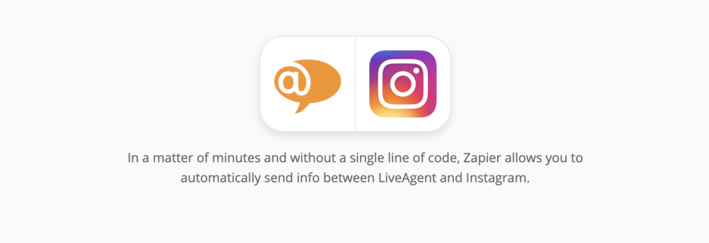 Liveagent un Instagram integrāciju lapa Zapier