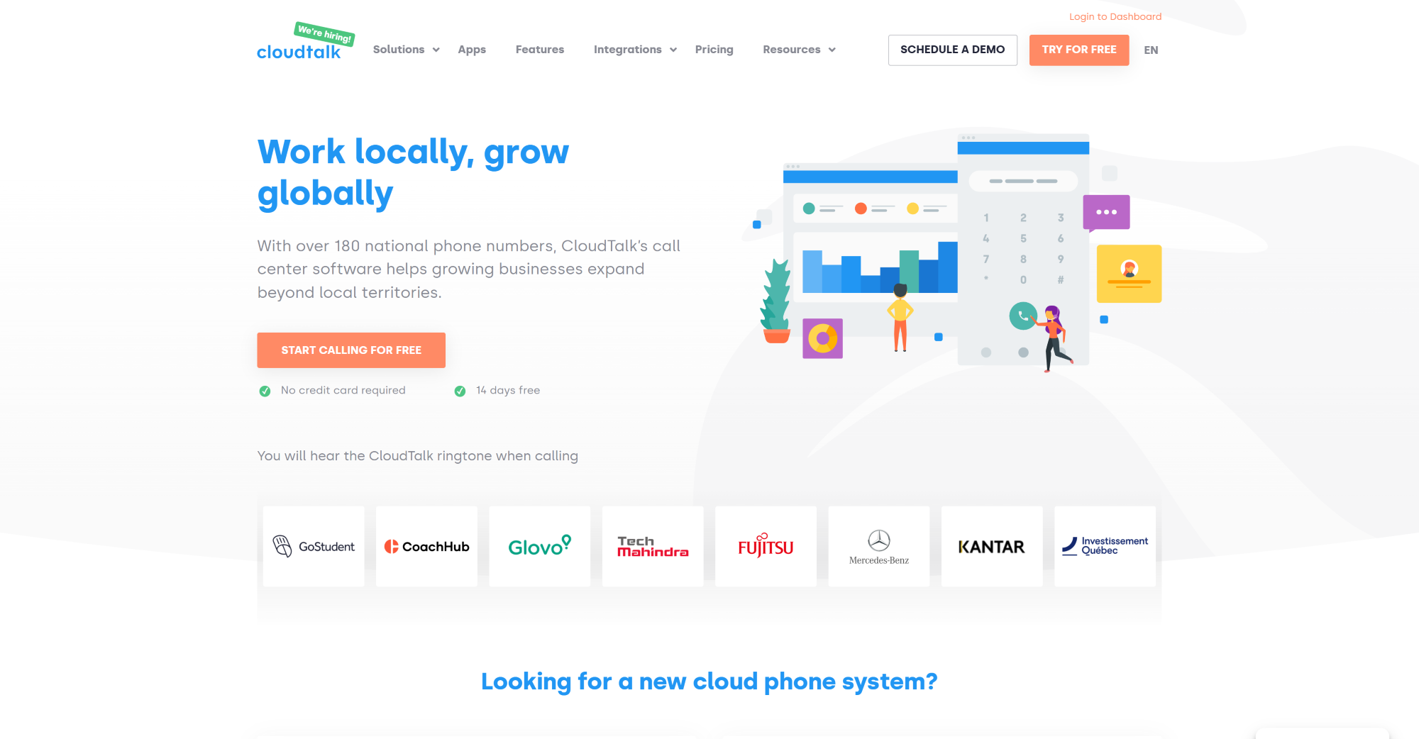 CloudTalk Zvanu Centra programmatūras mājaslapa