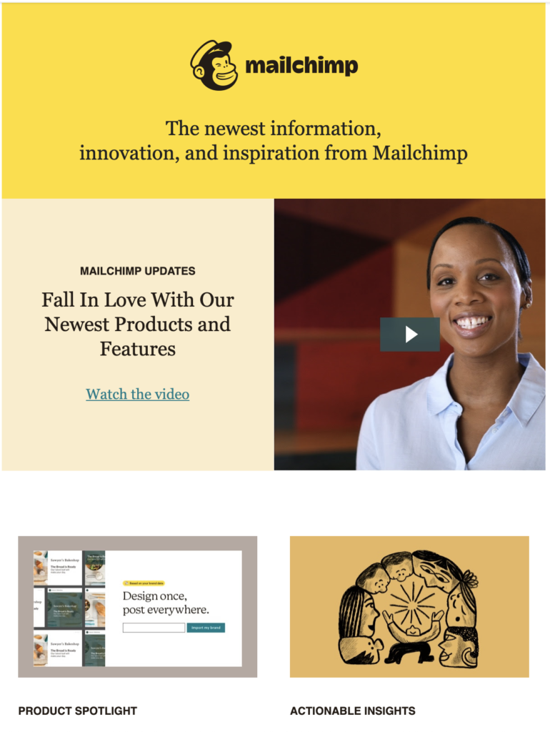 MailChimp jaunās emuāra publikācijas sagatave 