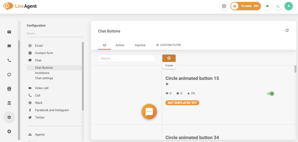 LiveAgent čata sadaļa